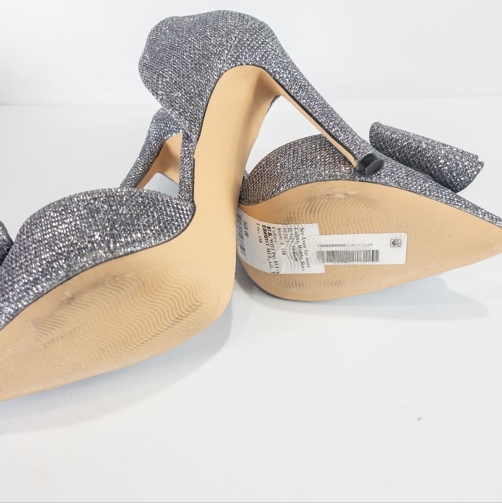 Betsy Johnson Prince d'Orsay Evening Pumps Sparkle Pewter -7 - Picture 8 of 8